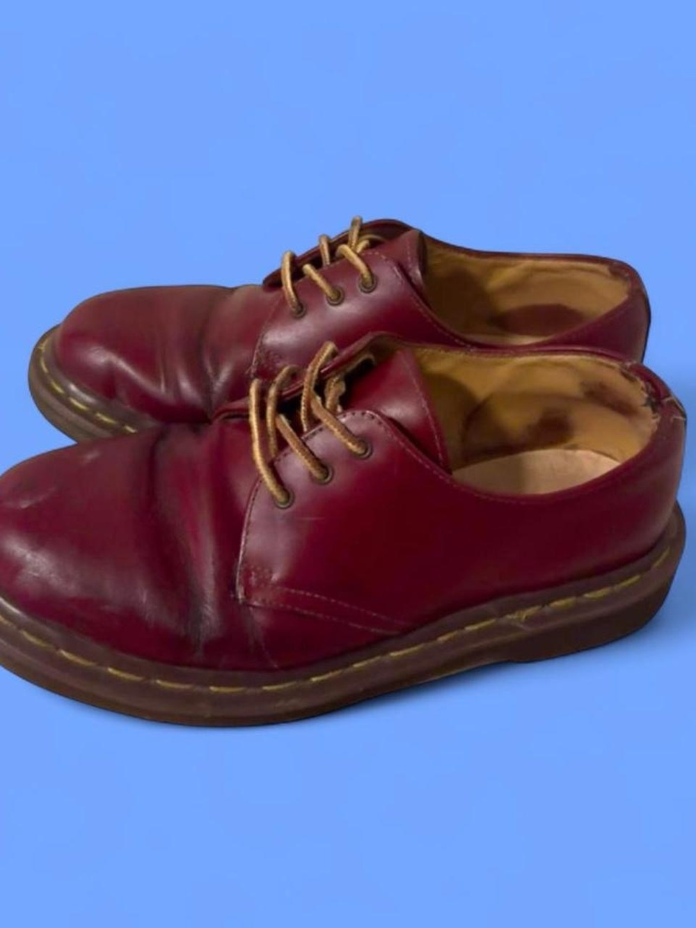 Dr. Martens Women's Burgundy Leather 3-Eye Lace-Up Oxfords